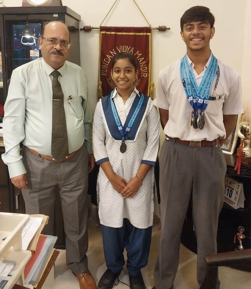 Medal-Winning Performance: Kundanites Kartikey Bahl and Jaisleen at State Swimming Competition